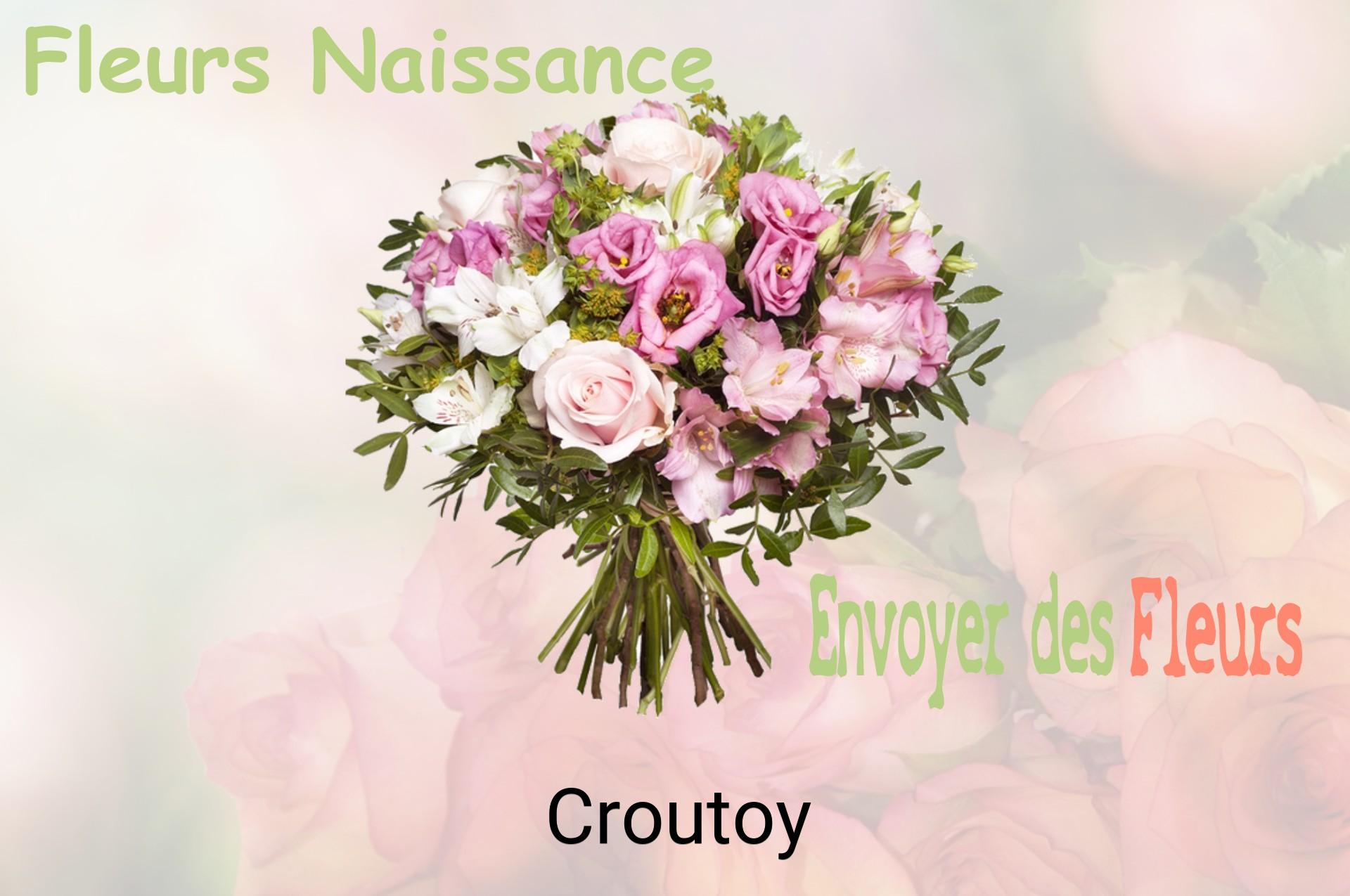 Bouquet de fleurs de naissance livré à Croutoy
