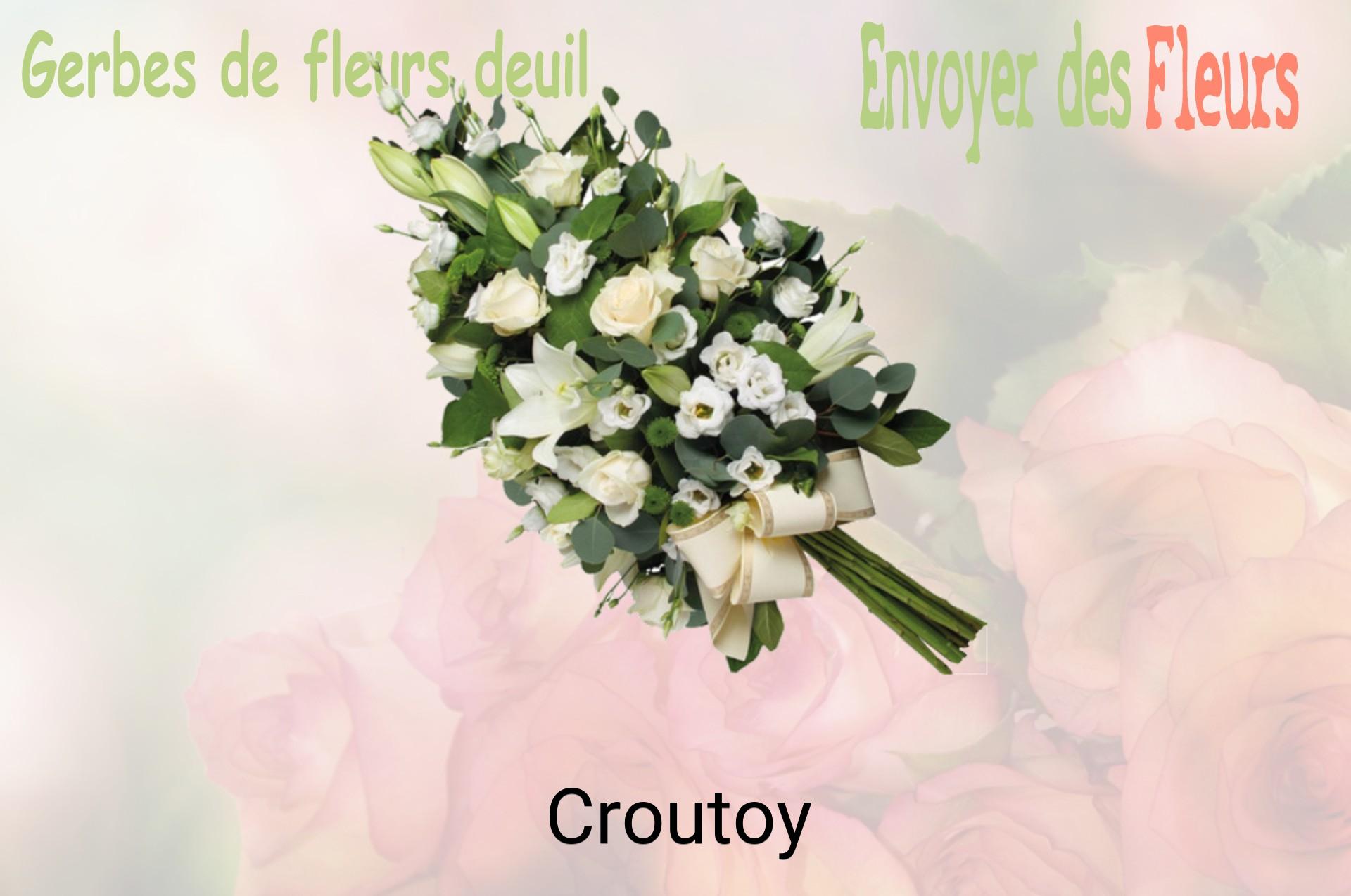 Gerbe de fleurs de deuil livrée à Croutoy
